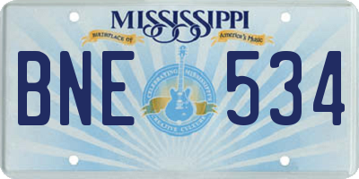MS license plate BNE534