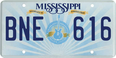 MS license plate BNE616