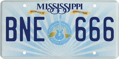 MS license plate BNE666