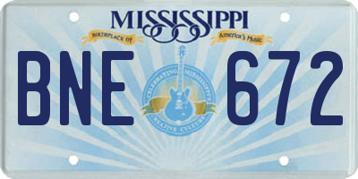 MS license plate BNE672
