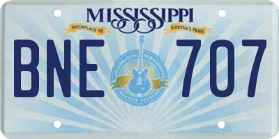 MS license plate BNE707