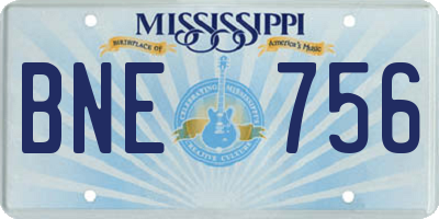 MS license plate BNE756