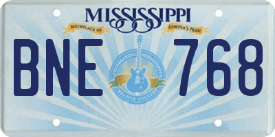 MS license plate BNE768