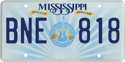 MS license plate BNE818