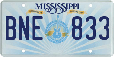 MS license plate BNE833