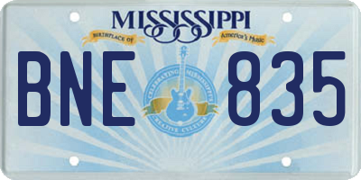 MS license plate BNE835