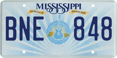 MS license plate BNE848