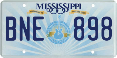 MS license plate BNE898