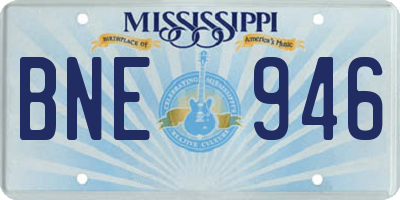 MS license plate BNE946