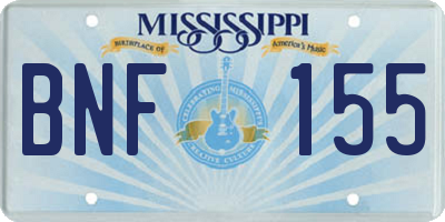 MS license plate BNF155