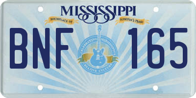 MS license plate BNF165