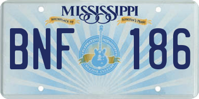 MS license plate BNF186