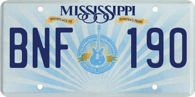 MS license plate BNF190