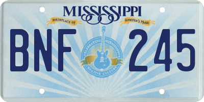 MS license plate BNF245