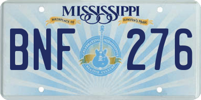 MS license plate BNF276