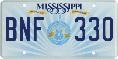MS license plate BNF330