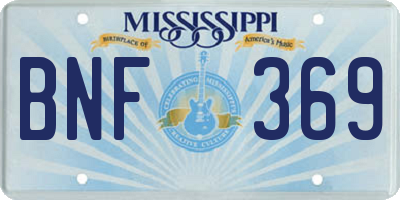 MS license plate BNF369