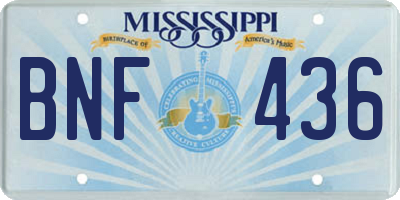 MS license plate BNF436