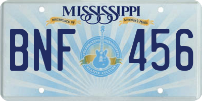 MS license plate BNF456