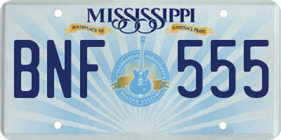 MS license plate BNF555
