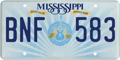 MS license plate BNF583