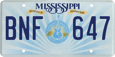 MS license plate BNF647