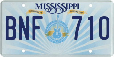 MS license plate BNF710
