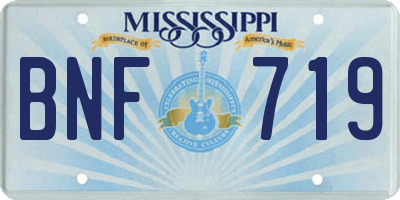 MS license plate BNF719