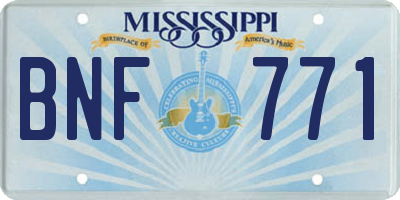 MS license plate BNF771