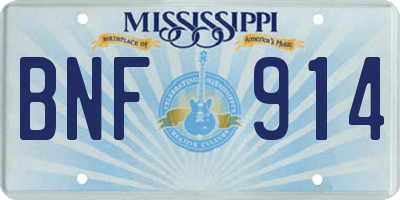 MS license plate BNF914