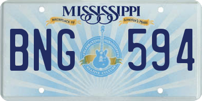 MS license plate BNG594