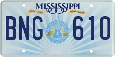 MS license plate BNG610
