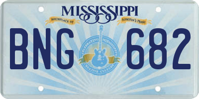 MS license plate BNG682
