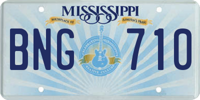 MS license plate BNG710