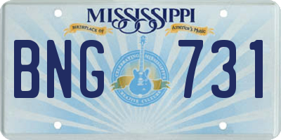 MS license plate BNG731