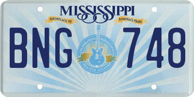 MS license plate BNG748