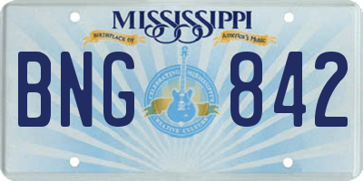 MS license plate BNG842