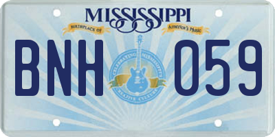 MS license plate BNH059