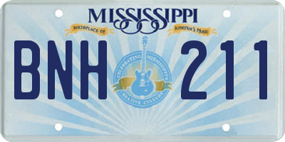 MS license plate BNH211