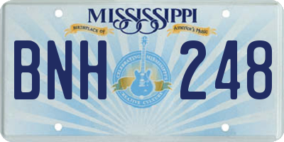 MS license plate BNH248