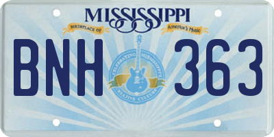 MS license plate BNH363
