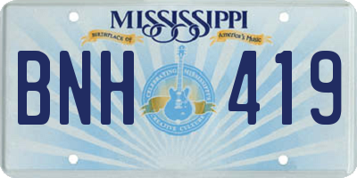 MS license plate BNH419