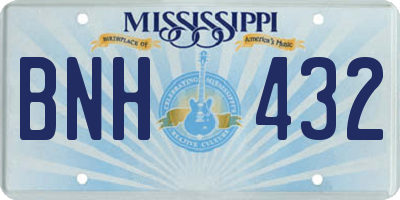 MS license plate BNH432