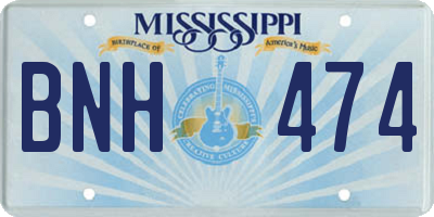 MS license plate BNH474