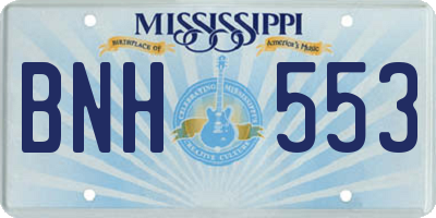 MS license plate BNH553