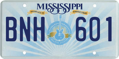 MS license plate BNH601