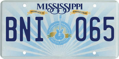 MS license plate BNI065