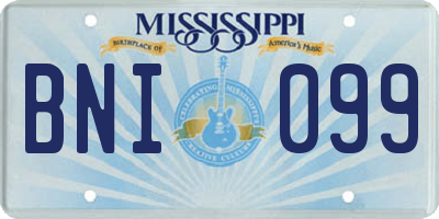 MS license plate BNI099