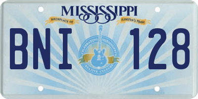 MS license plate BNI128