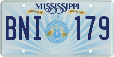 MS license plate BNI179